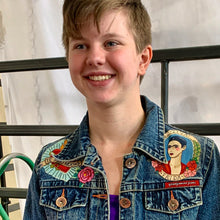 Load image into Gallery viewer, Womens Jean Jacket FRIDA Yoke Collage