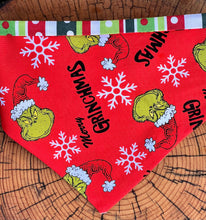 Load image into Gallery viewer, Dog Bandana MERRY GRINCHMAS Christmas Bandana for your Badass Barker