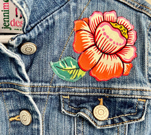 Load image into Gallery viewer, Girls Jean Jacket FRIDA & FLOWERS