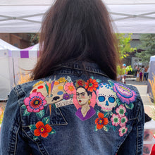 Load image into Gallery viewer, Womens Jean Jacket FRIDA Yoke Collage