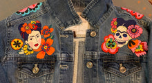 Load image into Gallery viewer, Womens Jean Jacket FRIDA Yoke Collage
