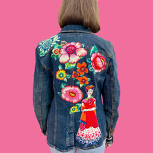 Load image into Gallery viewer, Womens Jean Jacket FRIDA RED AND ELEGANT
