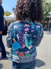 Load image into Gallery viewer, Girls Jean Jacket MERMAID AND FRIENDS