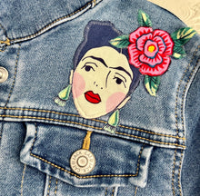 Load image into Gallery viewer, Girls Jean Jacket FRIDA & FLOWERS