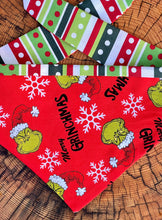 Load image into Gallery viewer, Dog Bandana MERRY GRINCHMAS Christmas Bandana for your Badass Barker
