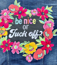 Load image into Gallery viewer, Womens Jean Jacket BE NICE!