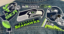Load image into Gallery viewer, Boys or Girls Jean Jacket MINI SEAHAWKS FAN