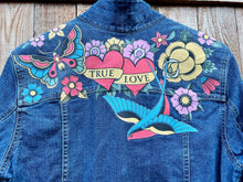 Load image into Gallery viewer, Womens Jean Jacket TRUE LOVE