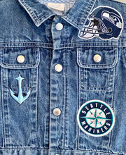 Load image into Gallery viewer, Boys or Girls Jean Jacket MINI SEATTLE SPORTS FAN