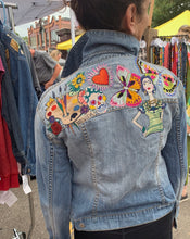Load image into Gallery viewer, Womens Jean Jacket FRIDA Yoke Collage