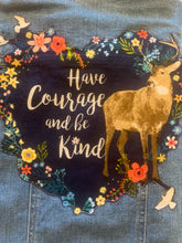 Load image into Gallery viewer, Girls Jean Jacket COURAGEOUS AND KIND