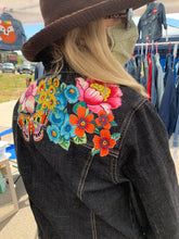 Load image into Gallery viewer, Womens Jean Jacket FLOWER PUNCH