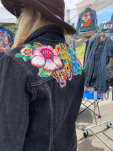 Load image into Gallery viewer, Womens Jean Jacket FLOWER PUNCH