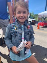 Load image into Gallery viewer, Girls Jean Jacket COURAGEOUS AND KIND
