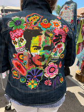 Load image into Gallery viewer, Womens Jean Jacket FRIDA Wild and Colorful!