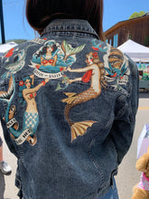 Load image into Gallery viewer, Womens Jean Jacket MERMAID TATTOOS