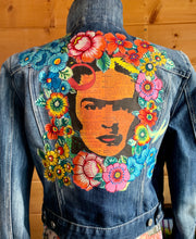 Load image into Gallery viewer, Womens Jean Jacket FRIDA Orange and Fierce!