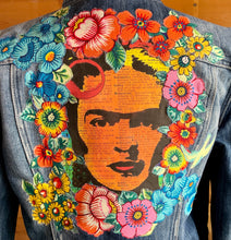 Load image into Gallery viewer, Womens Jean Jacket FRIDA Orange and Fierce!