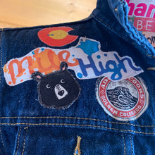 Load image into Gallery viewer, Womens Jean Jacket COLORADO GIRL Yoke Collage