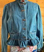 Load image into Gallery viewer, Womens Jean Jacket FRIDA KAHLO "I Paint Flowers So They Will Not Die"