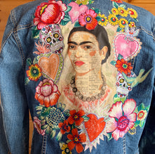 Load image into Gallery viewer, Womens Jean Jacket FRIDA LOVE