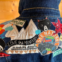 Load image into Gallery viewer, Womens Jean Jacket COLORADO GIRL Yoke Collage