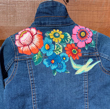 Load image into Gallery viewer, Girls Jean Jacket FLOWER POWER!