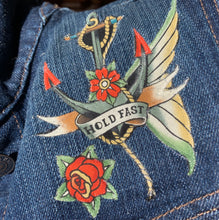 Load image into Gallery viewer, Womens Jean Jacket MERMAID TATTOOS