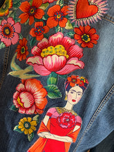 Load image into Gallery viewer, Womens Jean Jacket FRIDA RED AND ELEGANT