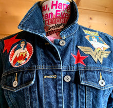 Load image into Gallery viewer, Womens Jean Jacket WONDER WOMAN!