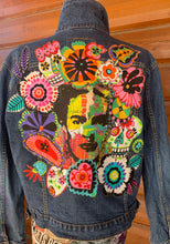 Load image into Gallery viewer, Womens Jean Jacket FRIDA Wild and Colorful!