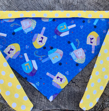 Load image into Gallery viewer, Dog Bandana HANUKKAH Dreidel Fun Bold Badass Bandana for the Festival of Lights