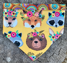 Load image into Gallery viewer, Dog Bandana ADORABLE ANIMAL HEADS a Beautiful Badass Bandana for your Wild Girl!