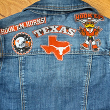 Load image into Gallery viewer, Boys or Girls Jean Jacket MINI LONGHORNS FAN
