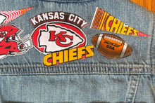 Load image into Gallery viewer, ChiefsKidsJeanJacket
