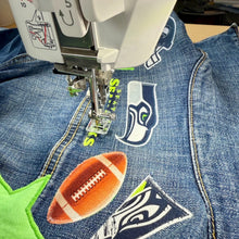 Load image into Gallery viewer, Boys or Girls Jean Jacket MINI SEAHAWKS FAN
