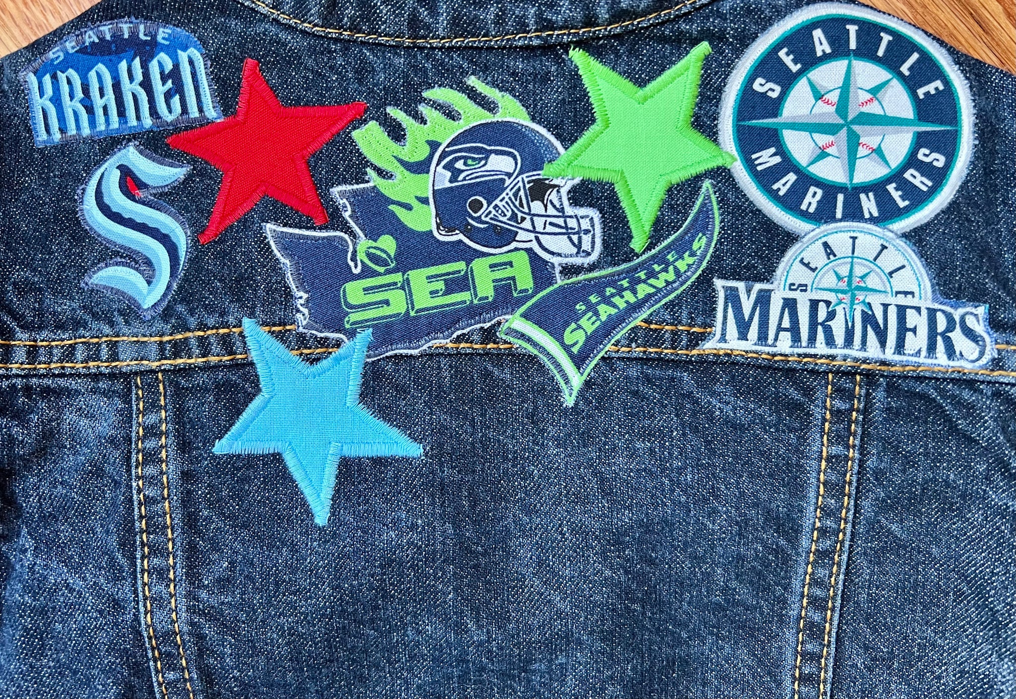 Boys or Girls Jean Jacket MINI SEATTLE SPORTS FAN – Jennimoose Designs