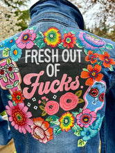 Load image into Gallery viewer, Womens Jean Jacket FRESH OUT OF F**KS.
