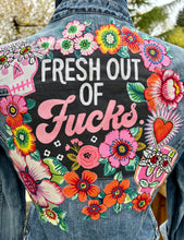 Load image into Gallery viewer, Womens Jean Jacket FRESH OUT OF F**KS.
