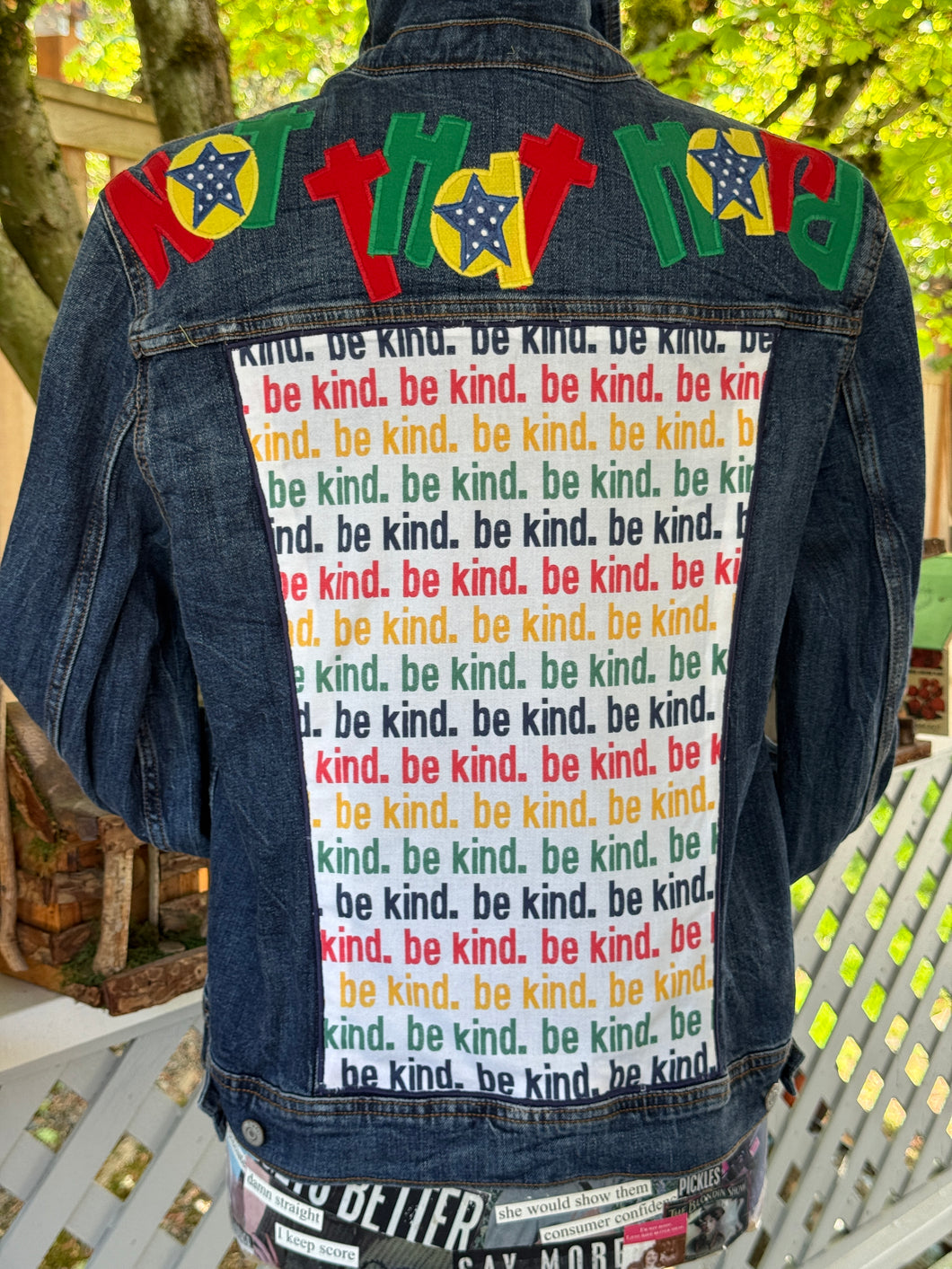 Womens Jean Jacket BE KIND--IT'S NOT THAT HARD