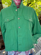 Load image into Gallery viewer, Womens Jean Jacket GO THERE IN GREEN
