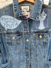 Load image into Gallery viewer, Womens Jean Jacket SPEAK YOUR TRUTH YOKE
