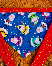 Load image into Gallery viewer, Dog Bandana  RAINBOW SANTAS Bouncy Cute and Colorful Santas for your Favorite Elf
