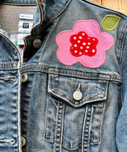 Load image into Gallery viewer, Womens Jean Jacket THE EARTH LAUGHS IN FLOWERS
