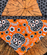 Load image into Gallery viewer, Dog Bandana HALLOWEEN SUGAR SKULLS Spooky Fashion for your Lil&#39; Goblin
