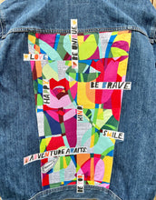 Load image into Gallery viewer, Womens Jean Jacket AFFIRMATIONS Positive Thoughts on Color and Life
