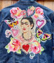 Load image into Gallery viewer, Womens Jean Jacket  FRIDA LOVE
