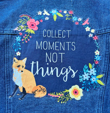 Load image into Gallery viewer, Womens Jean Jacket COLLECT MOMENTS NOT THINGS
