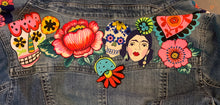 Load image into Gallery viewer, Womens Jean Jacket  FRIDA Yoke Collage
