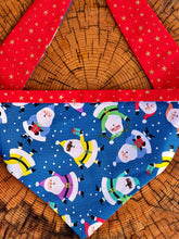 Load image into Gallery viewer, Dog Bandana  RAINBOW SANTAS Bouncy Cute and Colorful Santas for your Favorite Elf
